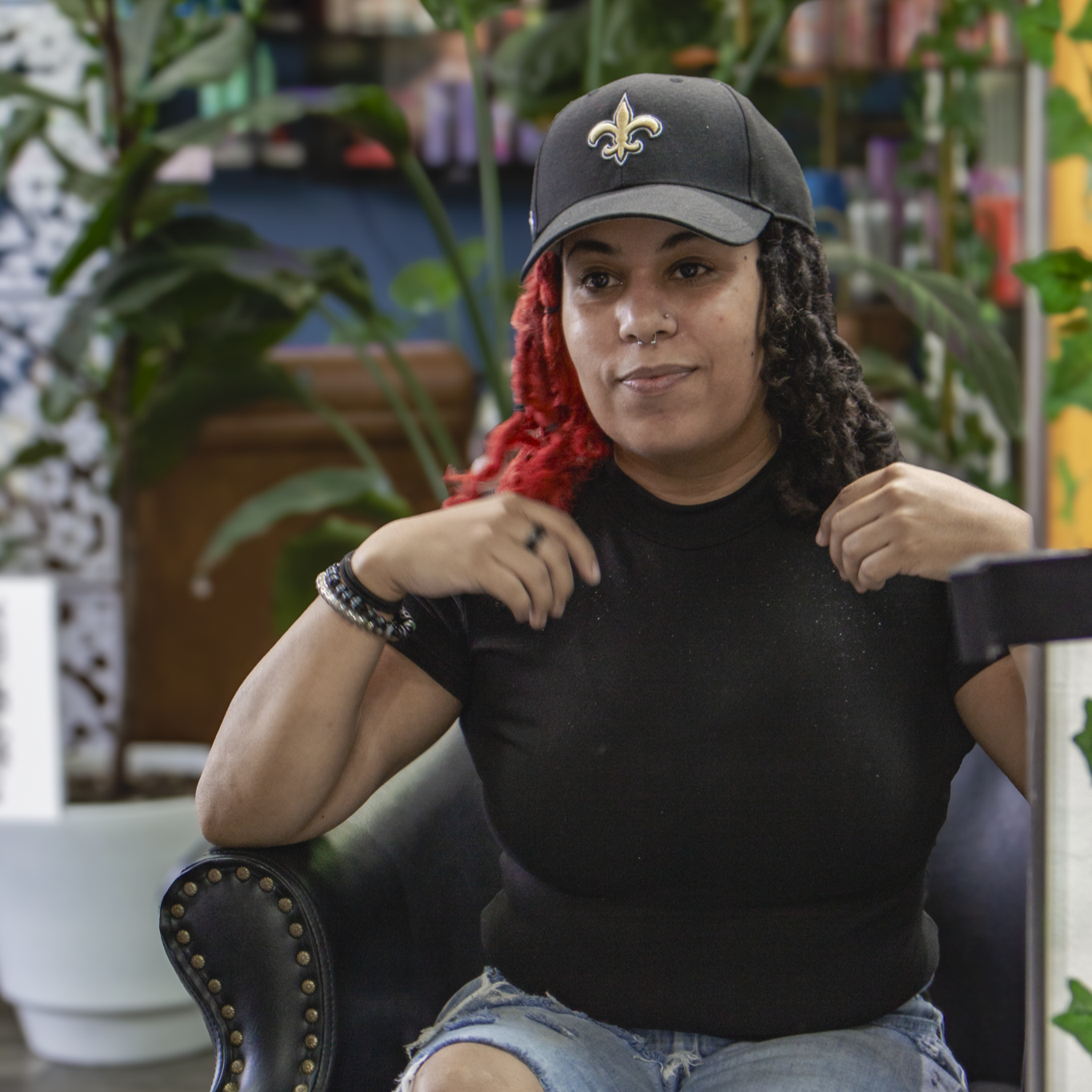 Luci, stylist at Keenan Salon in Atlanta, specializing in vivid haircolor and personalized color transformations.